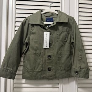 Janie and Jack Olive Green Cotton Utility Jacket